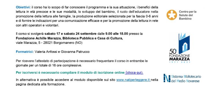 Corso per volontari Nati per Leggere
