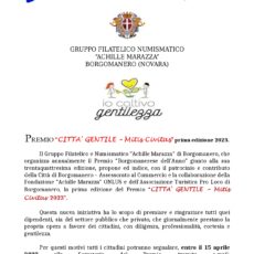 PREMIO “CITTA’ GENTILE – Mitis Civitas” prima edizione 2023.