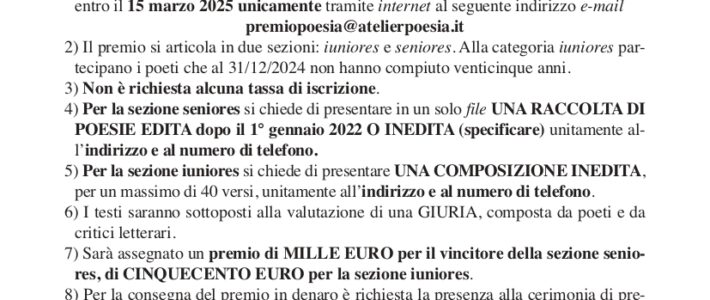 Premio di Poesia 2025