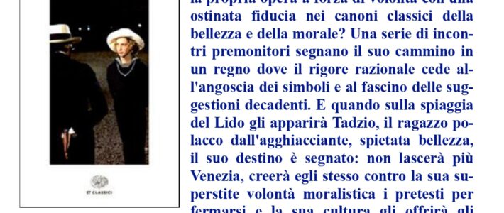 Gruppo di Lettura – La morte a Venezia Gruppo di Lettura – La morte a Venezia