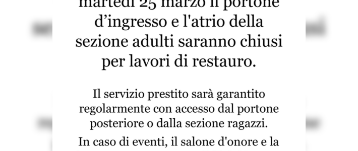 Lavori di restauro